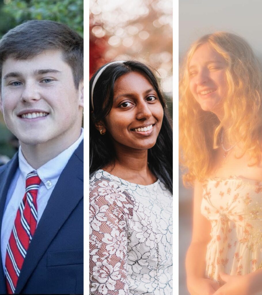 Collage of three recipients of Building Bridges Scholarship