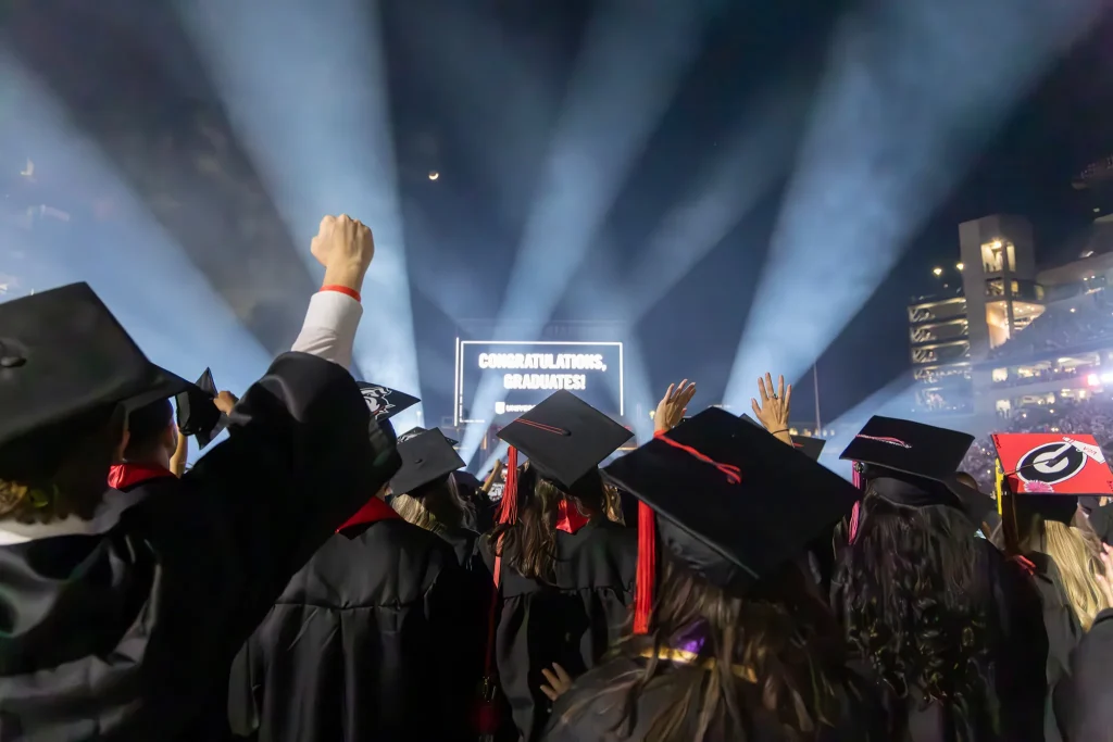 Students graduating.